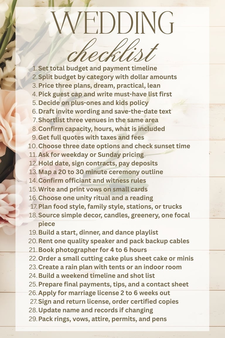 wedding checklist