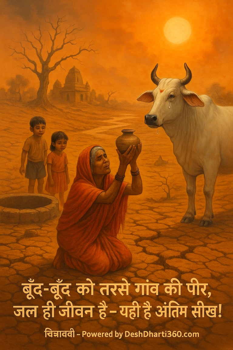"बूँद-बूँद को तरसे गाँव की पीर, जल ही जीवन है – यही है अंतिम सीख!" — चित्रावली – Powered by DeshDhar