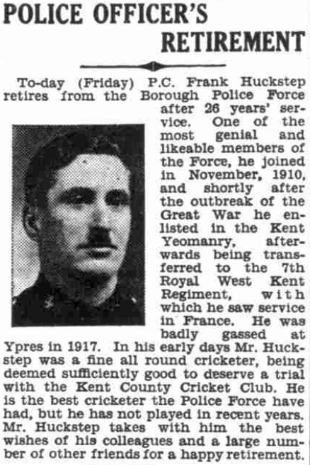 Frank Huckstep, 1885-1940, 108 Ravenswood Avenue, Tunbridge Wells TN2 3SJ