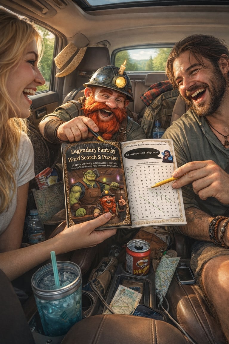 WoW Midnight, fantasy book, puzzle collection, word searches, mazes, funny jokes, travel size, screen free, family fun, cozy