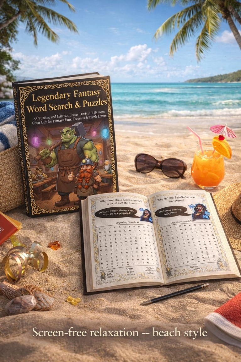 WoW Midnight, fantasy book, puzzle collection, word searches, mazes, funny jokes, travel size, screen free, family fun, cozy