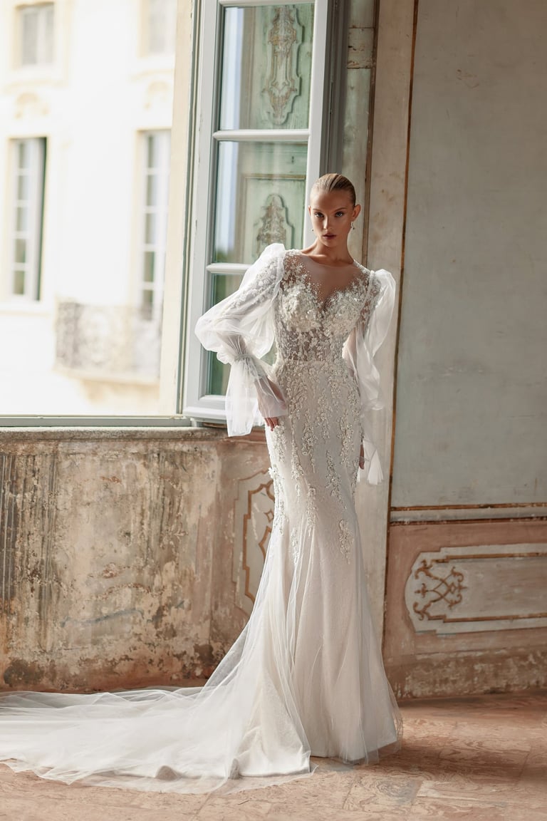 robe de mariée sirène avec manches amovibles