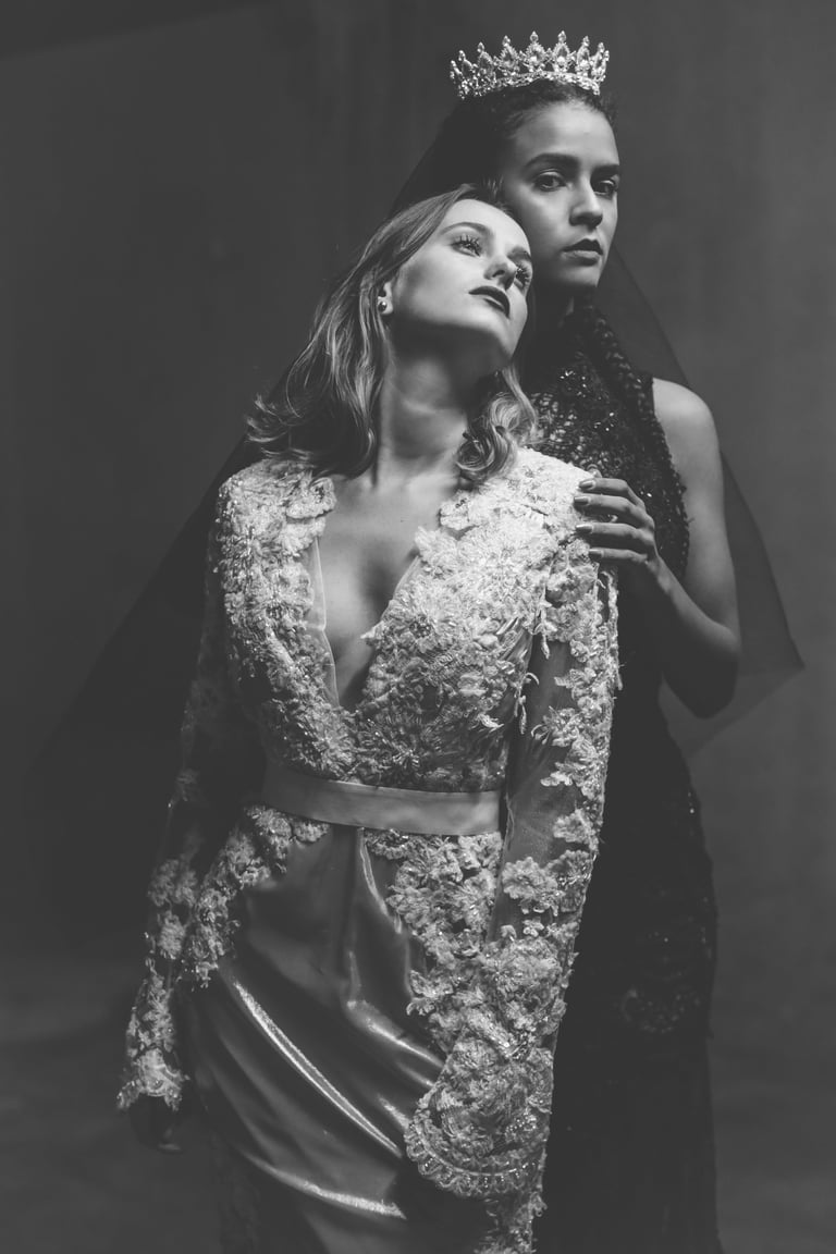 a woman in a wedding dress and a crown Anais Ricard