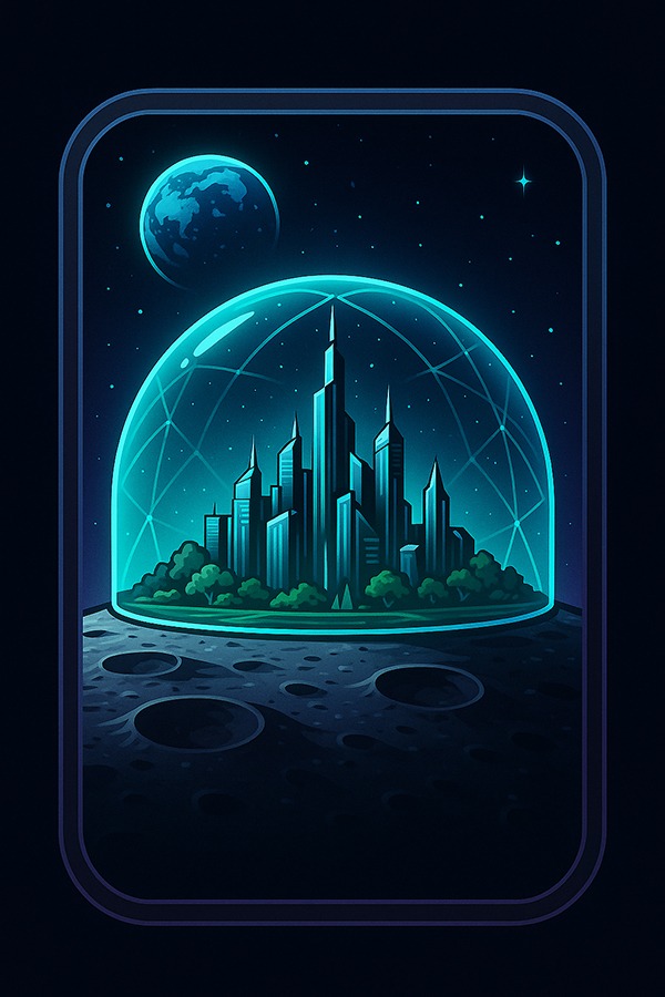 Metasign City Lunar NFT image green and blue 