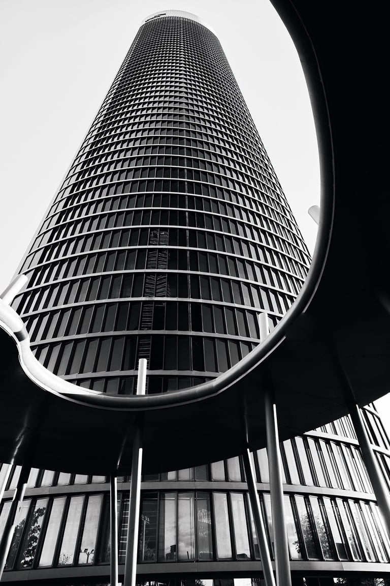 architecture photo of the PwC tower in Spain