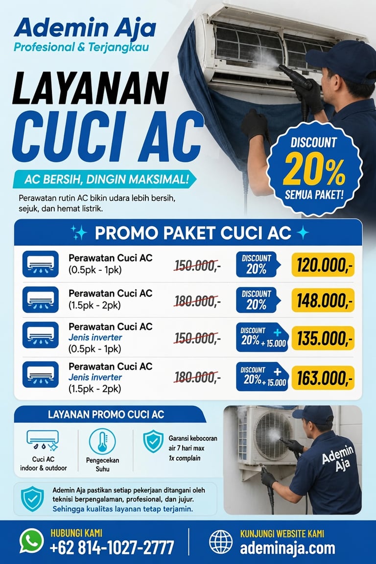 Layanan Cuci AC Ademin Aja