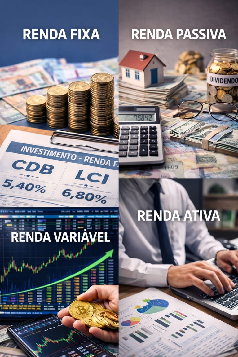Essa imagem representa os tipos de renda