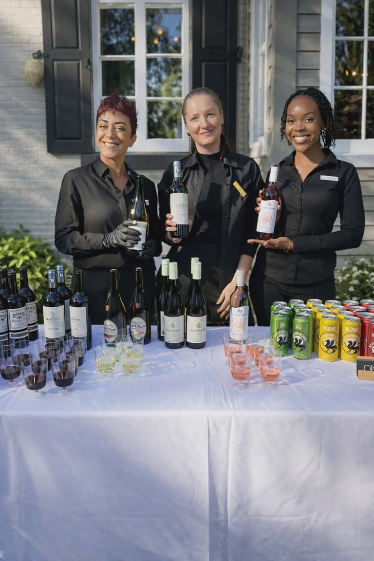 profesional waitstaff well dressed ready to serve