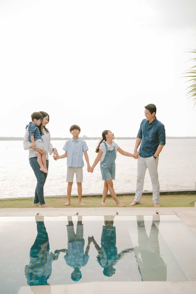 family photography at private villa in Tanjung Benoa Bali