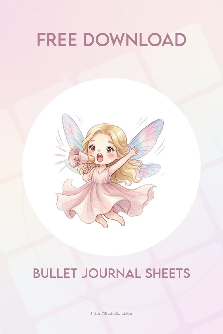 Free Download Blush Fairy Bullet Journal