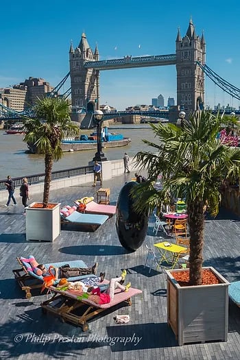 Tower Bridge viewed from Southbank, London, UK, photography by Philip Preston.
