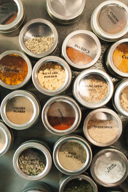 magnetic spice jars on refrigerator without pantry