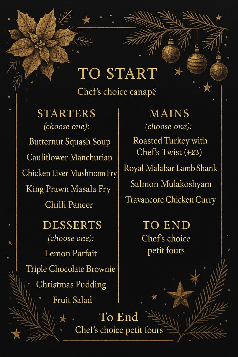 Fusion Clan Warwick Christmas Takeaway Menu