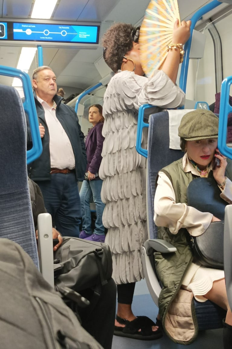 Fellow passengers on a London train
