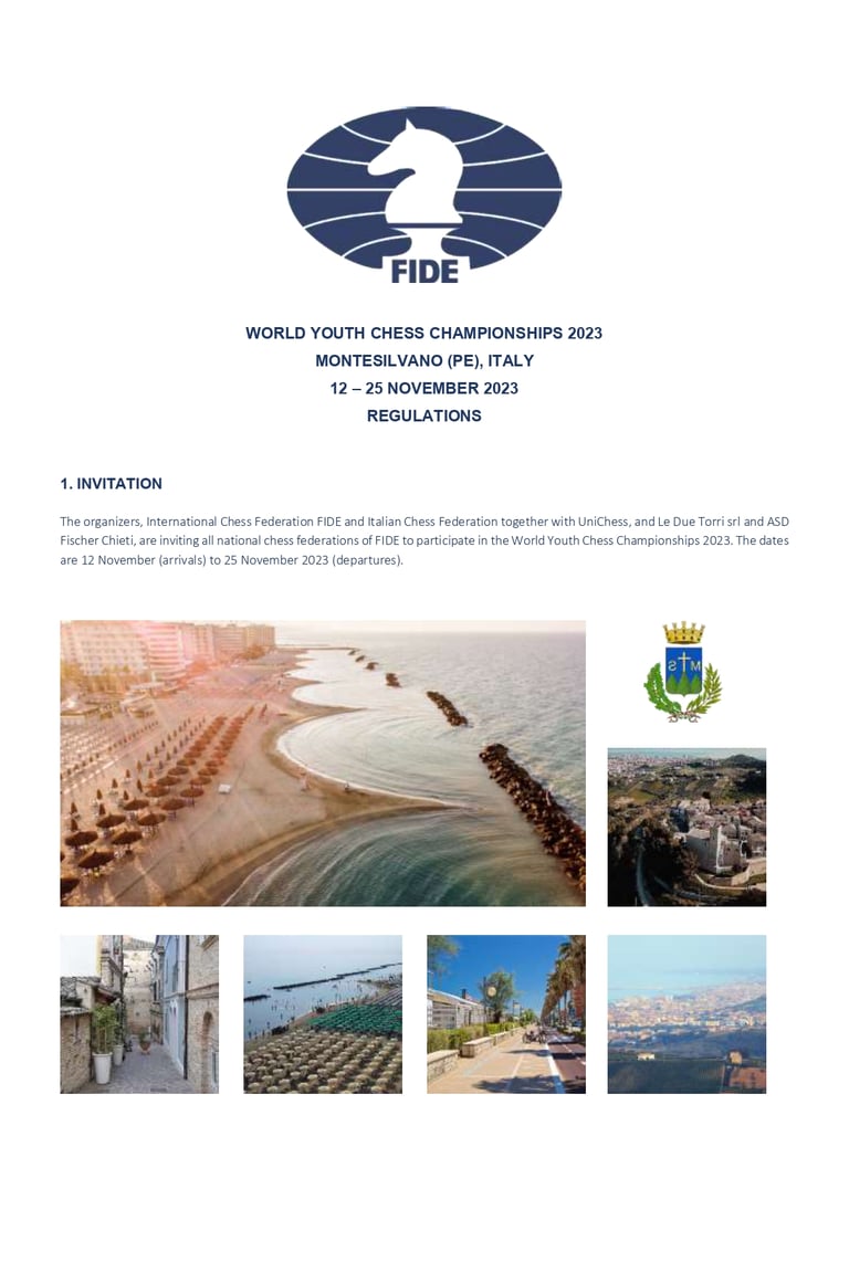 FIDE World Youth Chess Championship 2023 at Montesilvano, Italy. Chess Clicks
