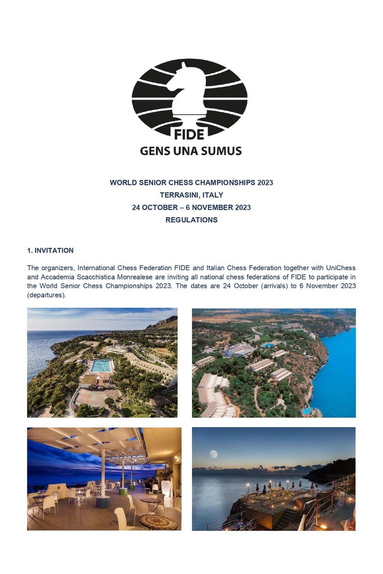 World Senior Chess Championship 2023 in Italy. FIDE Chess