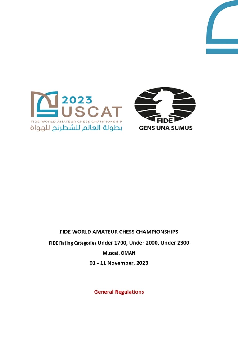 2023 FIDE World Amateur Chess Championships, Muscat, Oman