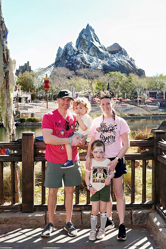 Aimee Cochrane and family pictured at Disney's Animal Kingdom® inside Walt Disney World®.