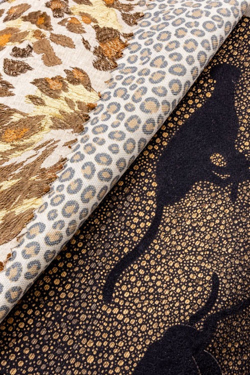 Patterned upholstery fabric for custom chairs