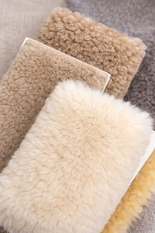 Textured fabric samples for upholstered chairs