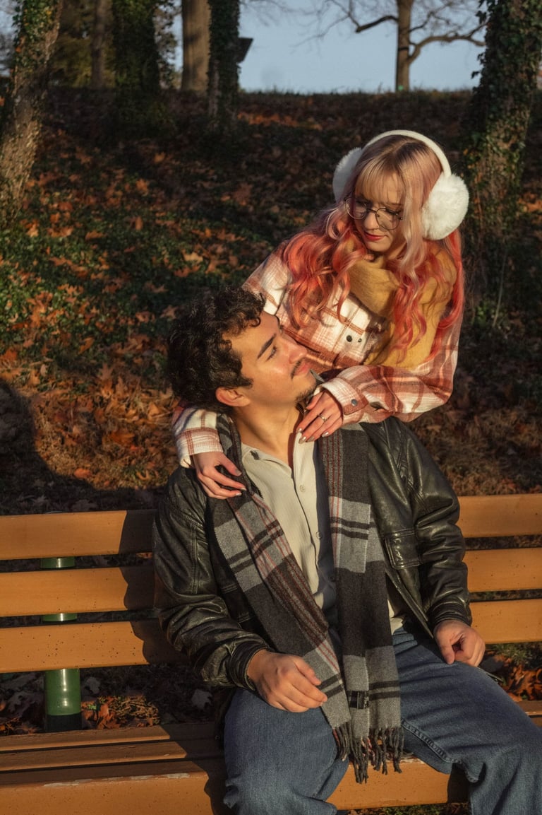 northern virginia couples photoshoot session at crockett park during golden hour