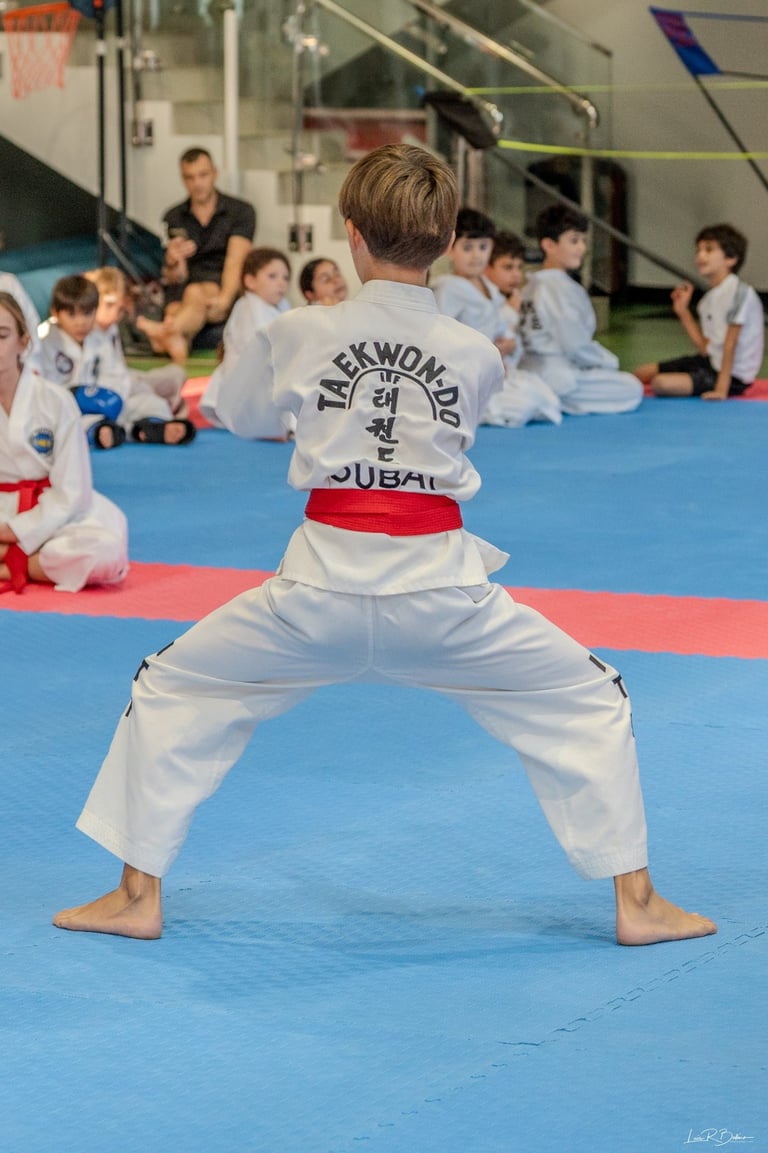 ITF Hwa Rang Taekwon-Do Red Belt student competing in Patterns in Meydan South