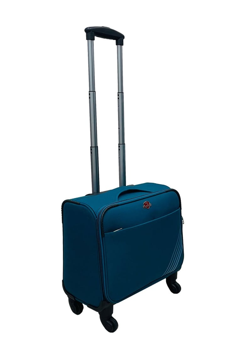 a blue nano trolley bags with telescope handle and four wheel