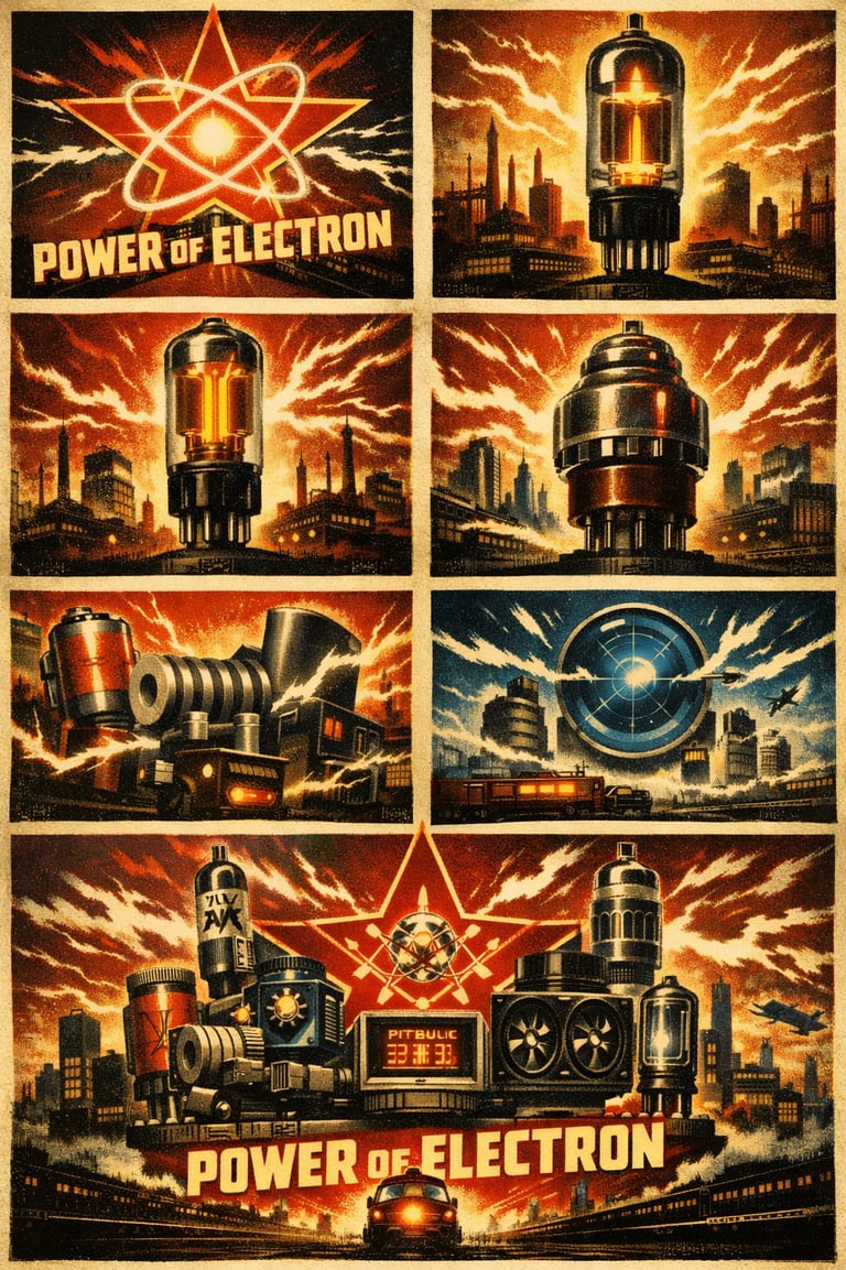 TELLE Power of Electron Soviet propaganda poster ensemble