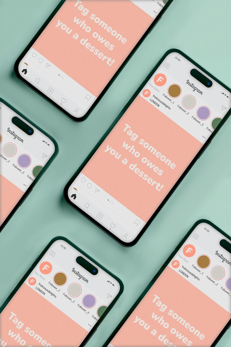 Frolicious Delights Instagram social media template design — brand identity