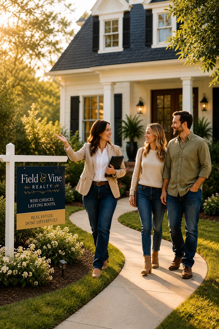 Realtor showing a home to buyers