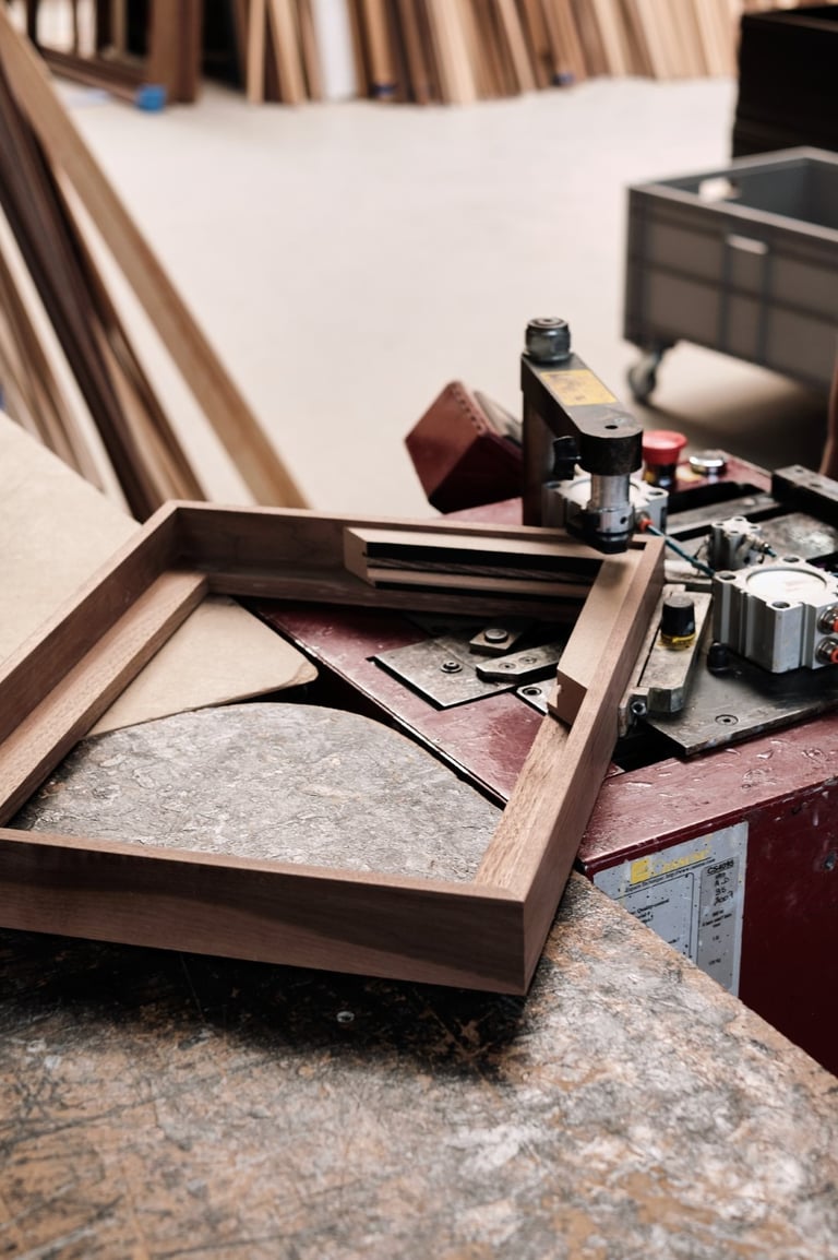 wooden framed artworks by Davide Heijmans