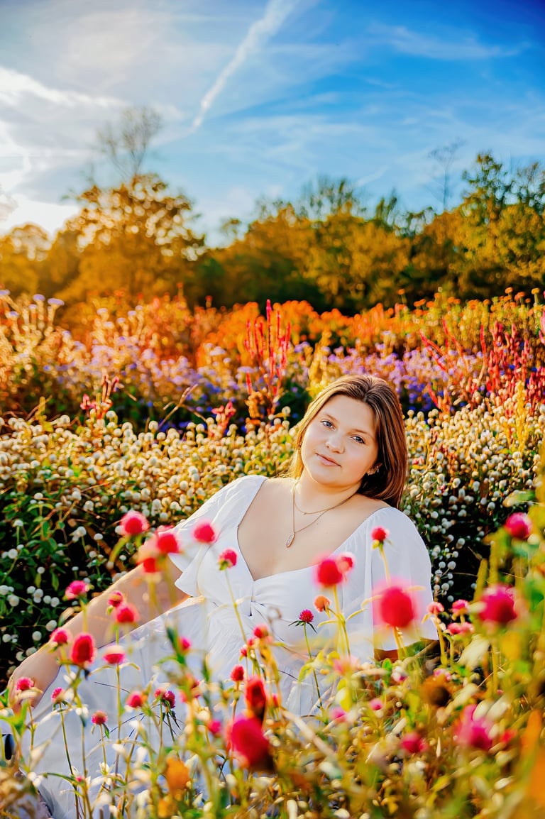 Elizabethtown PA Senior pictures at Country Joy Flowers by a Lancaster PA senior picture photographer