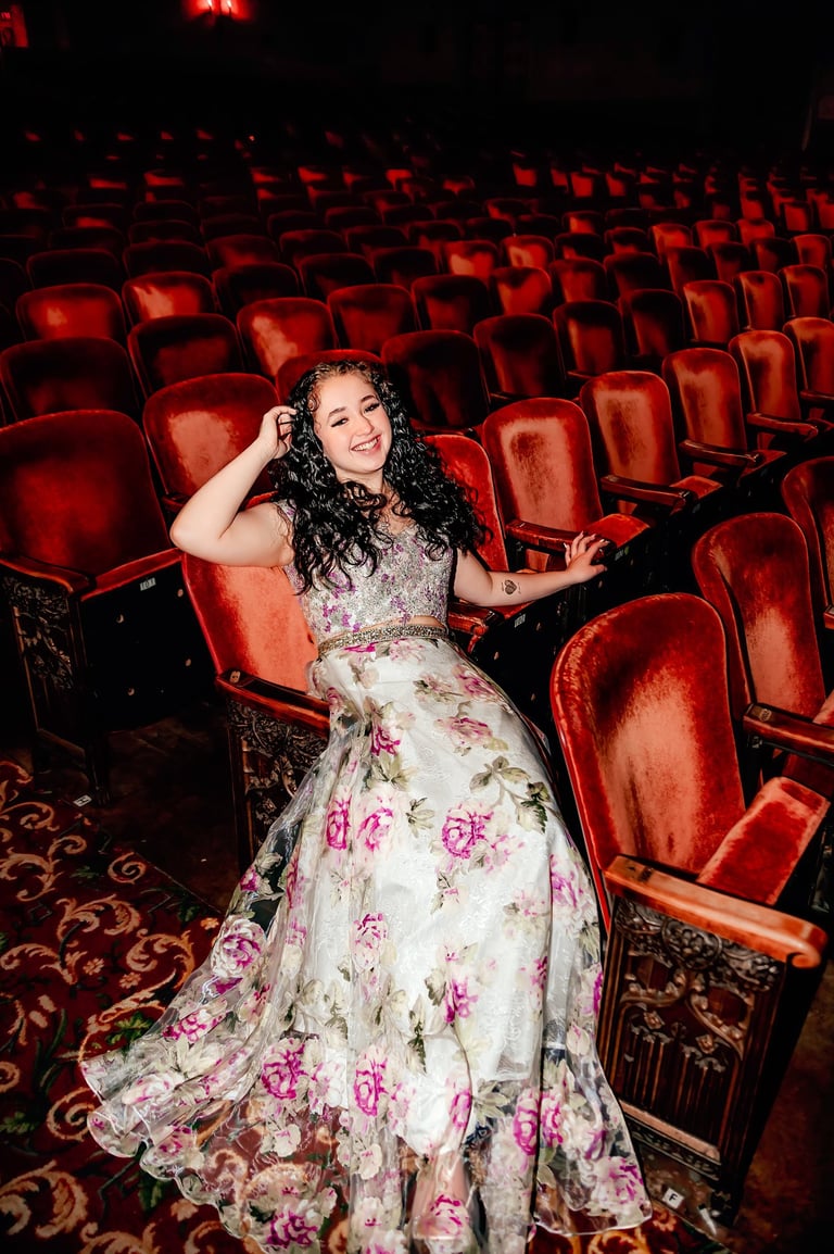 Palmyra PA senior pictures in theatre. Senior pictures at Hershey Theatre. Lititz PA senior pictures