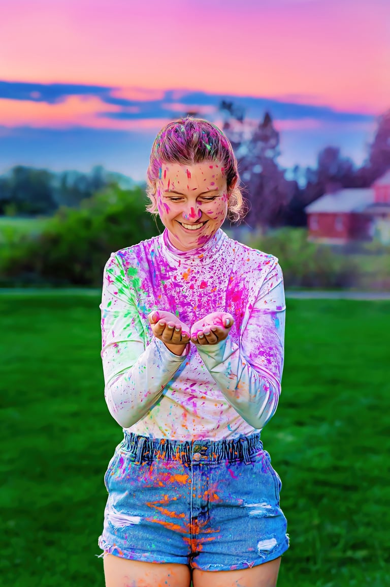 Senior rep team in Hershey PA. Paint powder senior pictures Lancaster PA by Hershey PA Senior Picture Photographer