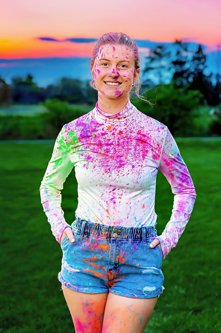 Senior rep team in Manheim PA. Paint powder senior pictures Lititz PA by Hershey PA Senior Picture Photographer