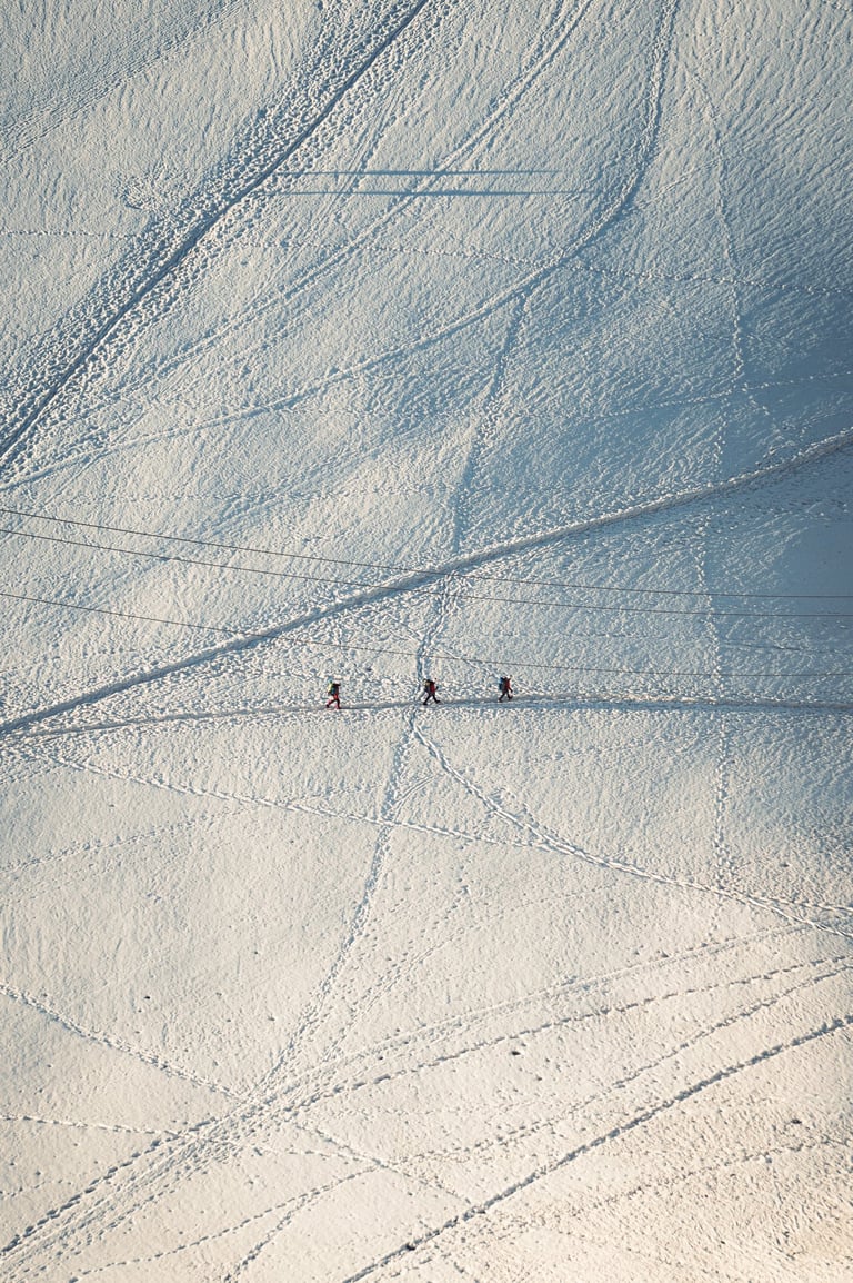 Alpinistes sur le Mont Blanc.