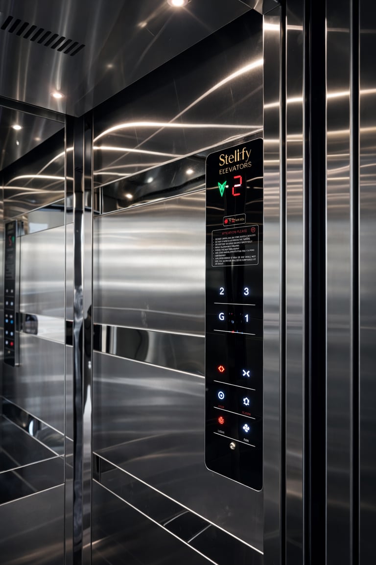 Home elevator control panel with digital display installed in Jaipur residence