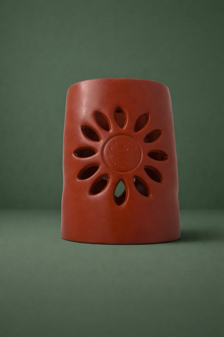 arbotante café con sol en fibra de vidrio