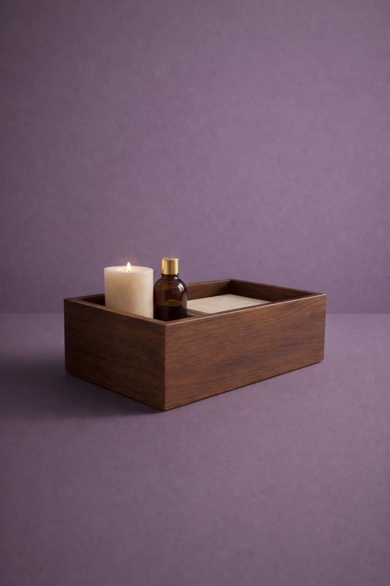 Caja decorativa café de fibra de vidrio