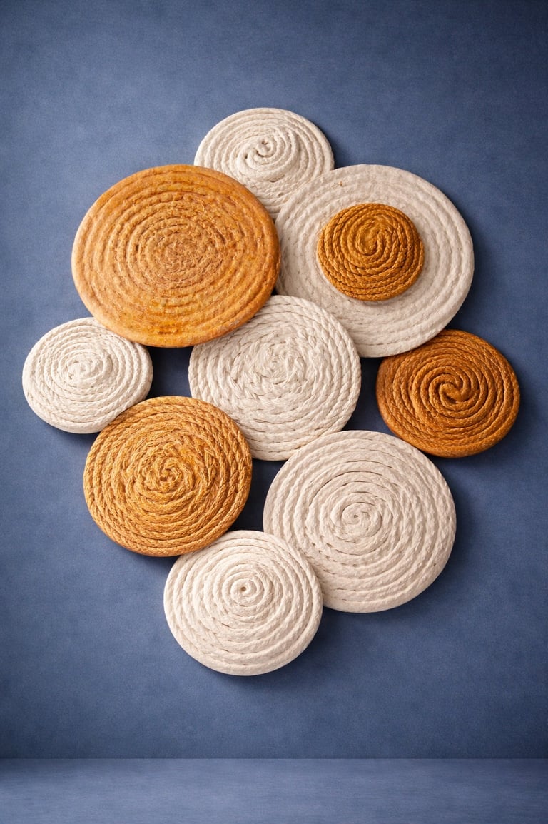 decoración de pared rizada en fibra de vidrio