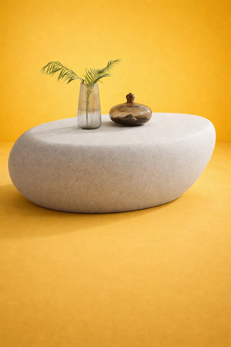 mesa tipo roca en fibra de vidrio