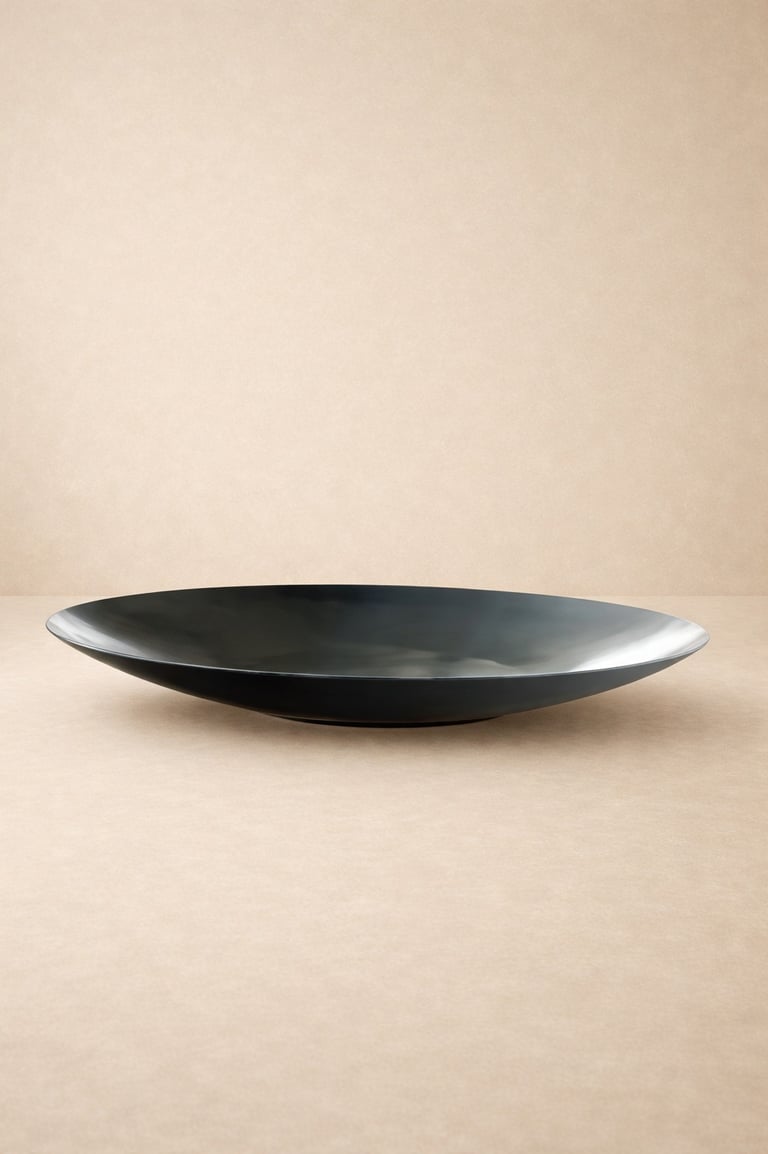 plato negro decorativo en fibra de vidrio