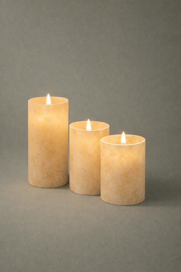 velas decorativas de fibra de vidrio