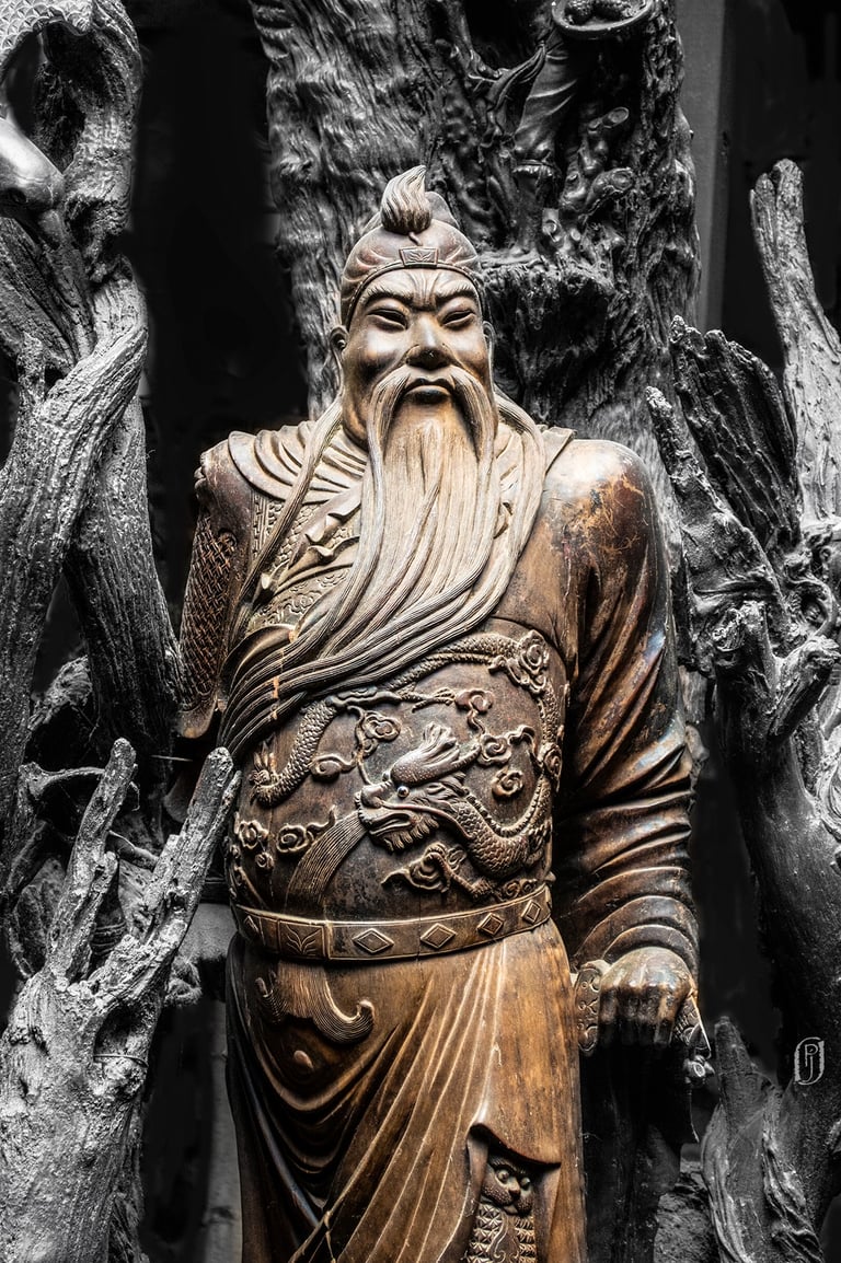 Photo of old Chinese wood carving