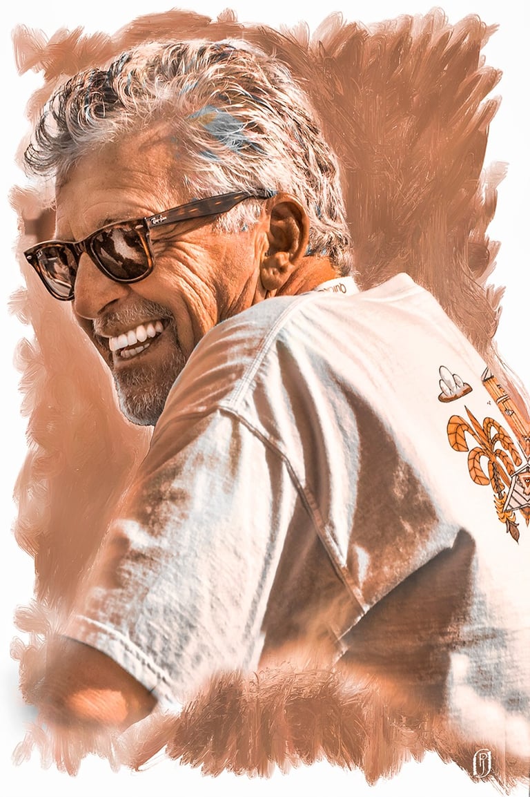 Digital painting of a smiling man
