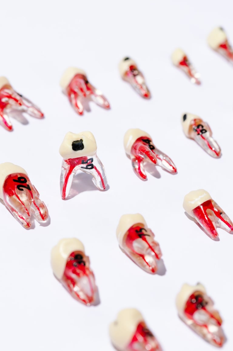 Set de dientes pediátricos para simulación odontológica