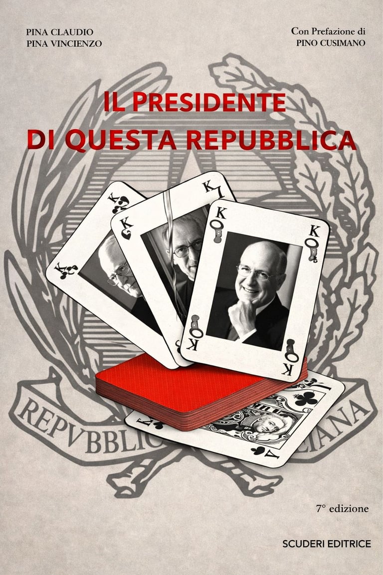 Il Presidente di questa Repubblica book cover featuring Italian politicians as king playing cards.