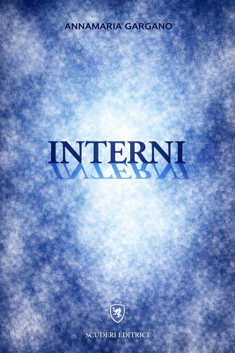 a blue and white book cover with the words interni interni interni intern