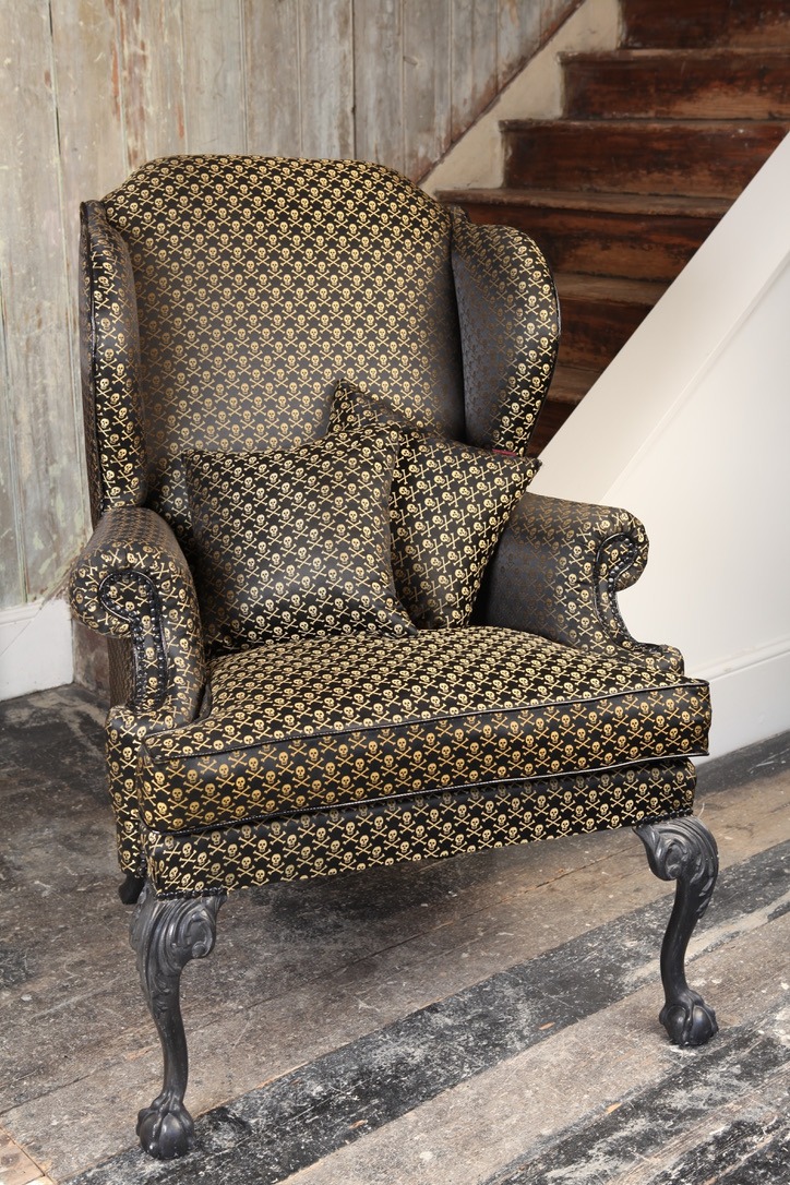 The Upholstery and Design Studio South Buckinghamshire - Skull and Crossbones Wingback Chair