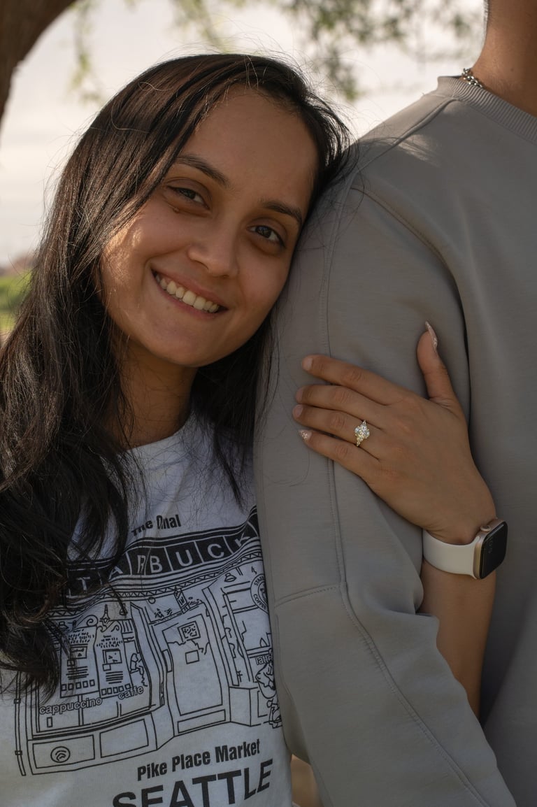 woman happy with the proposal